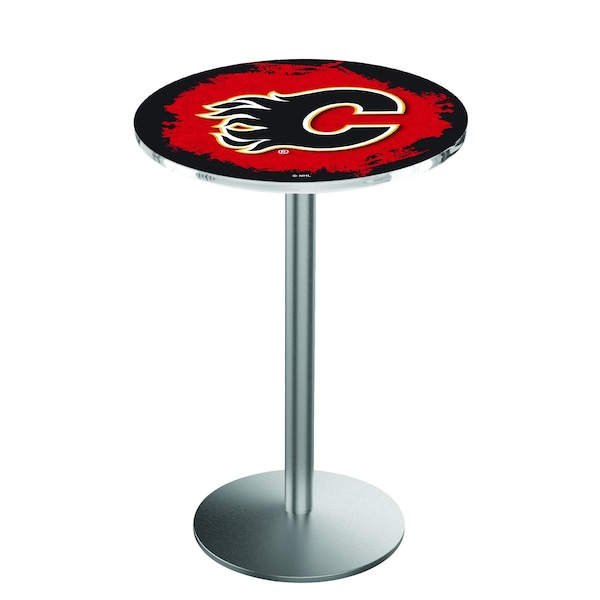 42" Stainless Steel Calgary Flames Pub Table